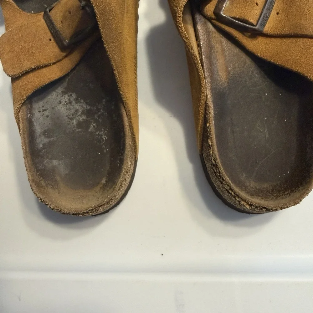Birkenstock Arizona Suede Brown Sandals Vintage Sz 39 (8-8.5) Women's - Picture 3 of 10